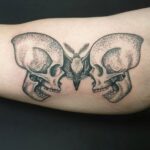skull moth - dotwork