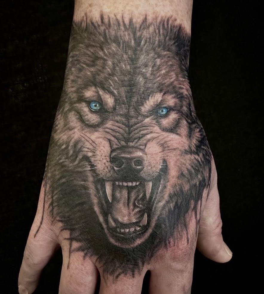 Wolf Hand Tattoo Ideas Bronctattooaus