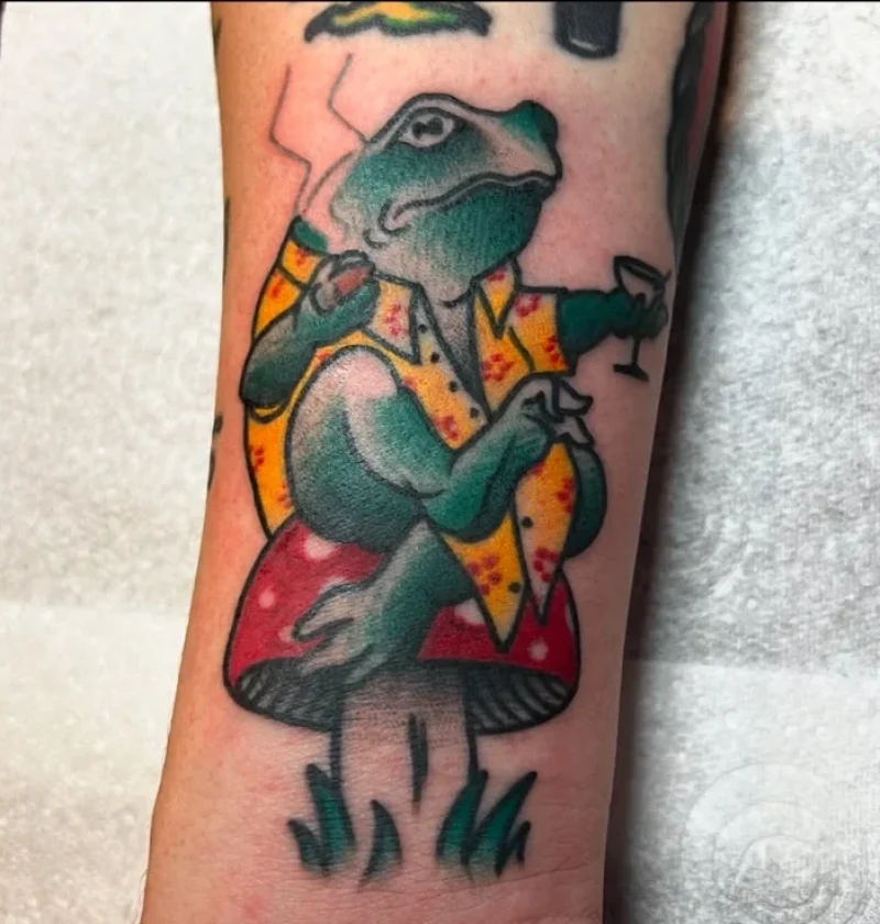 Colorful arm tattoo in Danny's portfolio