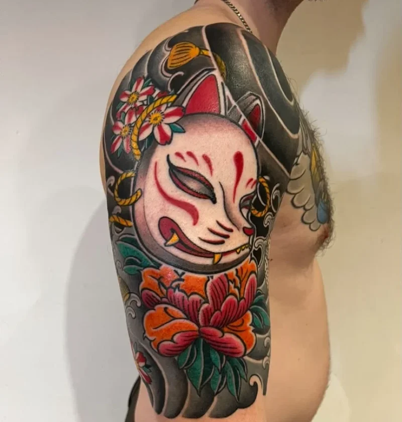 Color portrait tattoo work by artist Danny