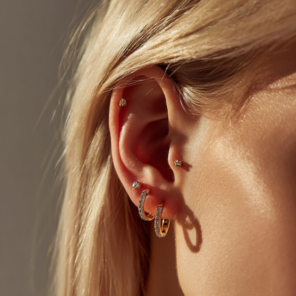 single lobe ear piercing